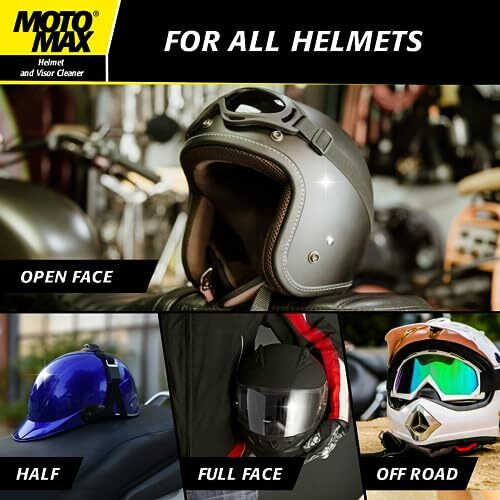 Motomax Helmet And Visor Cleaner, 200Ml For Removing Dust, Grime And Fingerprints | Get Streak Free Finish On Helmets | Removes Oil And Dirt | Easy To Use
