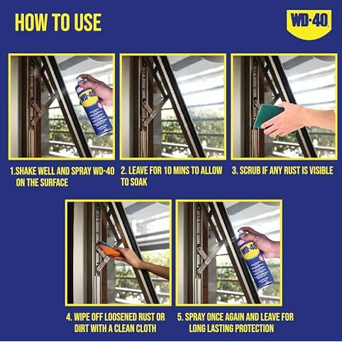 Wd-40 Multipurpose Spray For Home Improvement, Frees Jammed Locks & Rust Parts,Adhesive Remover,Grill & Stove Cleaning,Protectant Agent -Multi Use For Home,Work & Diy Purpose, 63.8G,Pack Of 1