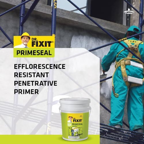 Dr. Fixit 604 Primeseal External Wall Waterproofing Coat, White Matte Finish 1 Litre, Primer For External Surfaces, Wall Coating For External Surfaces
