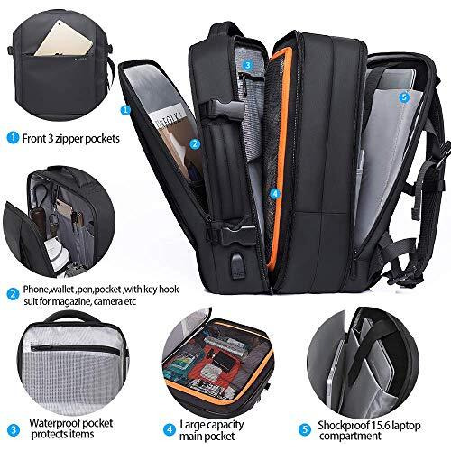 Red Lemon Titan Ultrafit Bange Series 15.6-Inch Laptop Bags Backpacks For Men And Women 35L Outdoor And Camping 3In1 Office Bags,Travelling,Backpack (Without Bottle Holder), Black