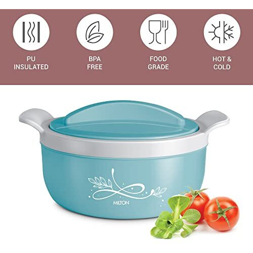 Milton Crave 2500 Insulated Inner Stainless Steel Casserole, 2150 Ml, Blue | Pu Insulated | Bpa Free | Odour Proof | Food Grade | Easy To Carry | Easy To Store | Ideal For Chapatti | Roti | Curd Maker