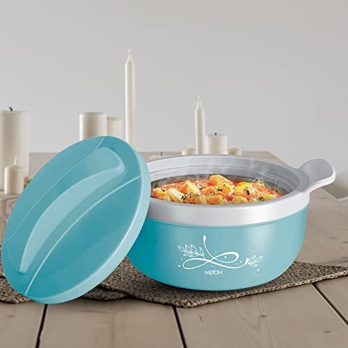 Milton Crave 2500 Insulated Inner Stainless Steel Casserole, 2150 Ml, Blue | Pu Insulated | Bpa Free | Odour Proof | Food Grade | Easy To Carry | Easy To Store | Ideal For Chapatti | Roti | Curd Maker
