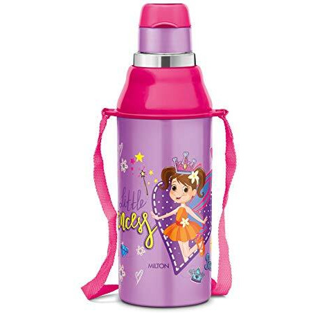 Milton Kool Steelight 400 Kids Plastic Insulated Water Bottle With Straw, 404 Ml, Sipper Bottle, Leak Proof, Bpa Free, Food Grade, School & Picnic Bottle, Purple