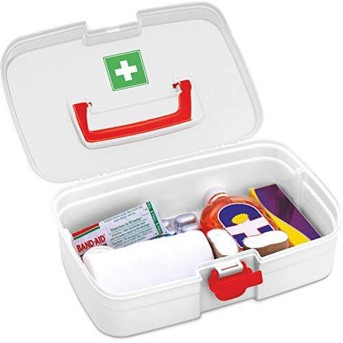 Milton First Aid Box, Plastic Rectangular Medicine Box, Small Storage With Handle, Emergency Indoor Outdoor Medical Utility Cabinet Organizer, Transparent, Portable & Lockable Container