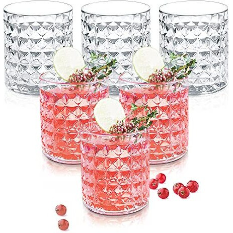 Treo By Milton Knitts 260 Glass Tumblers, Transparent, Knitt Textured Design Glasses Set Of 6, 260 Ml Each Ideal For Water, Juice, Cocktails, Mocktails