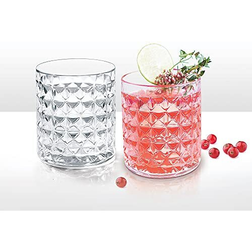 Treo By Milton Knitts 260 Glass Tumblers, Transparent, Knitt Textured Design Glasses Set Of 6, 260 Ml Each Ideal For Water, Juice, Cocktails, Mocktails