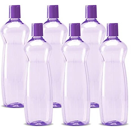 Milton Pacific 1000 Pet Water Bottles, 1 Litre Each, Set Of 6, Purple | Bpa Free | Leak Proof | Office | Gym | Home | Kitchen | Travel | Hiking | Treking | Reusable Bottle