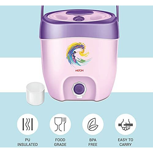 Milton Plastic Kool Seal 7 Insulated Water Jug, 6 Litres, Purple | Bpa Free | Food Grade | Pu Insulated