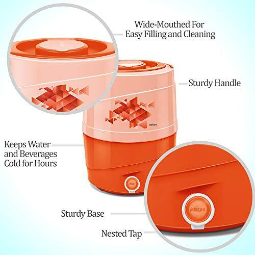 Milton Kool Rover 12 Water Jug Pu Insulated, 11 Litres, Bpa Free, Leak Proof & Portable Jug, Sturdy Handles, Ideal For Travel, Picnic, Offices, Shops, Orange