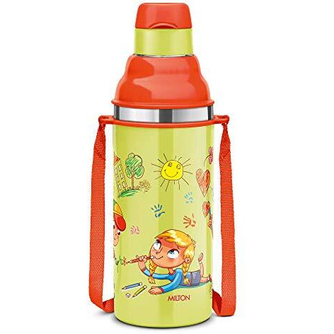 Milton Kool Stunner 400 Kids Plastic Insulated Water Bottle With Straw, 404 Ml, Sipper Bottle, Leak Proof, Bpa Free, Food Grade, School & Picnic Bottle, Sea Green