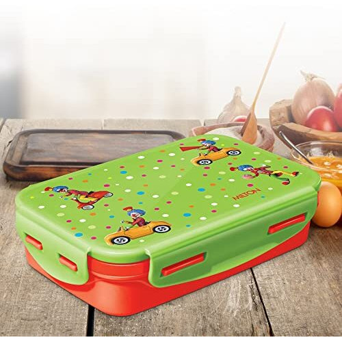 Milton Steely Deluxe Mini Tiffin Box Steel Insulated Inner Stainless Steel Containers With Clip Lock Lid, 400Ml, Airtight Leakproof Kids Lunch Box, For School, Picnic, Red