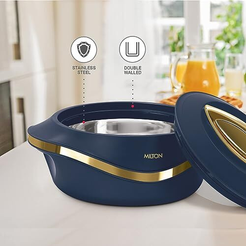 Milton Pearl 1500 Inner Stainless Steel Casserole, 1.27 Litres, Blue