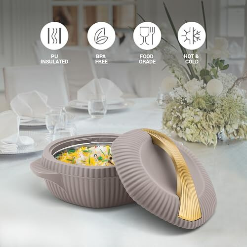Milton Plastic Oyster Jr. Gift Set Pu Insulated Casserole, Set Of 3 (455 Ml, 860 Ml, 1275 Ml) Taupe