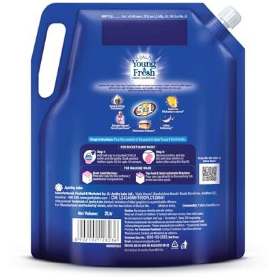 Ujala Young & Fresh Fabric Conditioner - 2L Pouch [ Bliss ] | After Wash Fabric Conditioner With Long-Lasting Fragrance | Powered With French Perfume | Suitable For Bucket Wash And Machine Wash