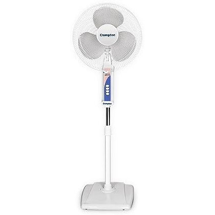 Crompton Wave Plus 400 Mm High Speed Pedestal Fan | Adjustable Height | Smooth Oscillation | Superior Air Delivery | 2 Year Warranty | White