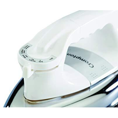 Crompton Rhino 1000-Watt Heavy Weight Dry Iron With Non Stick Teflon Coating (White/Silver)