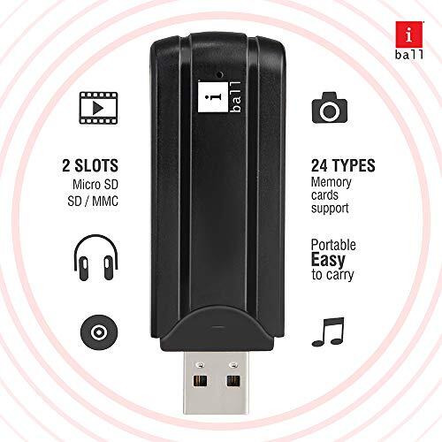 Iball Cr Cr24 Card Reader I 2 Slot I Transfer 480 Mbps I Plug & Play I High Speed Data Transfer I One Card Reader For All - (Black)