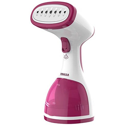 Inalsa Garment Steamer For Clothes/Fabric, Steam Iron -Vertical & Horizontal Steaming Up To 20G/Min, Travel Iron, 1200 Watt, 260 Ml Water Tank & 20 Sec Fast Heating,1 Yr Warranty,White/Pink (Steamax)