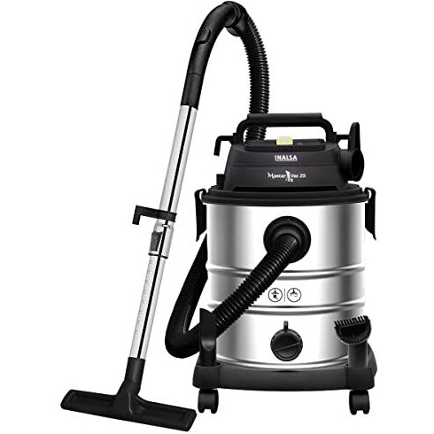 Inalsa Vacuum Cleaner Wet And Dry Heavy Duty 1700 W & 25 Ltr Capacity|22Kpa Suction|Hepa Filter & Metal Telescopic Tube|2 Year Warranty|Ss Metal Tank|For Home,Office,Hotel Cleaning (Master Vac 25)