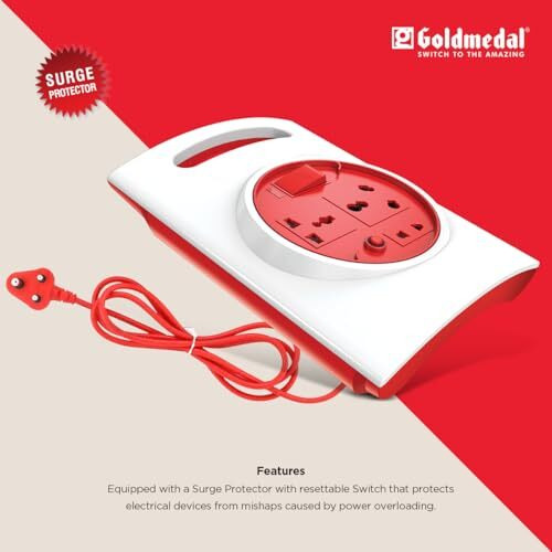 Goldmedal G-Expert 16A 3-Pin Plug- Master Switch With Indicator |3.5-Meter Cable Extension Cord |Universal Sockets | Extension Board For Heavy Appliances |-Pack Of 1