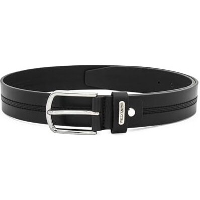 Red Tape Black Leather Belt For Men | Solid Leather Belt | Classic And Durable