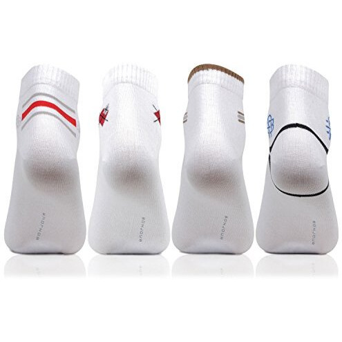 Bonjour Men White Color Ankle Length Socks - Po4
