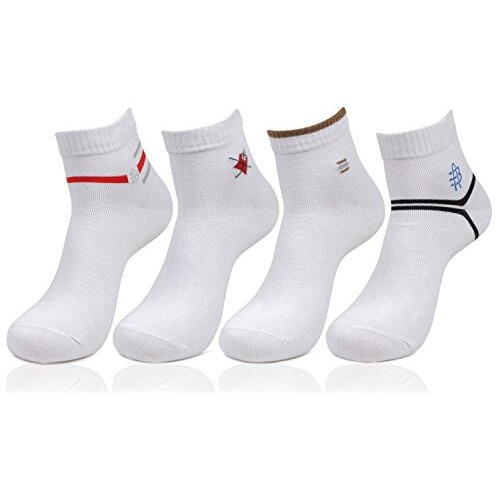 Bonjour Men White Color Ankle Length Socks - Po4