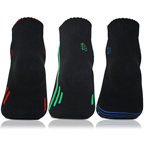 Bonjour Men's Black Ankle Length Sports 3 Pair Socks(Bro7004Ank-Po3_Black)