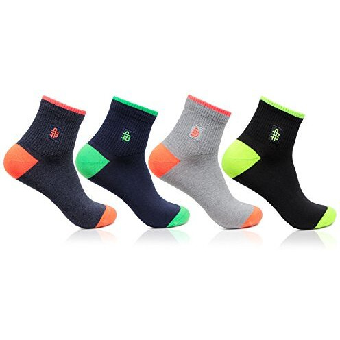 Bonjour Men's Ankle Socks (Pack Of 4)(Bro9053-Po4_Multicolor_Free Size)