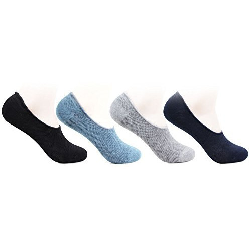 Bonjour Mens Cotton Multicolor Pack Of 4 Pair Loafer Socks