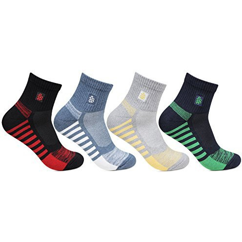 Bonjour Men's Ankle Socks (Pack Of 4)(Bro3107-Po4_Multicolor_Free Size)