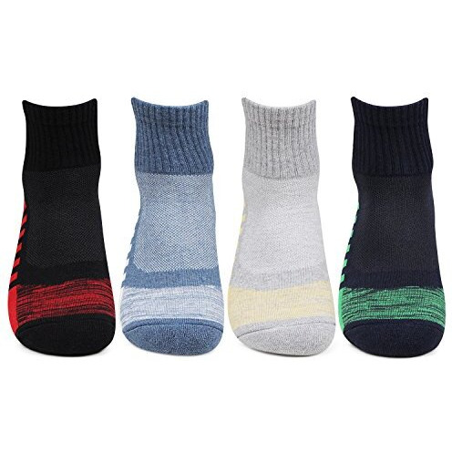 Bonjour Men's Ankle Socks (Pack Of 4)(Bro3107-Po4_Multicolor_Free Size)
