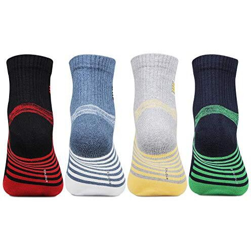 Bonjour Men's Ankle Socks (Pack Of 4)(Bro3107-Po4_Multicolor_Free Size)