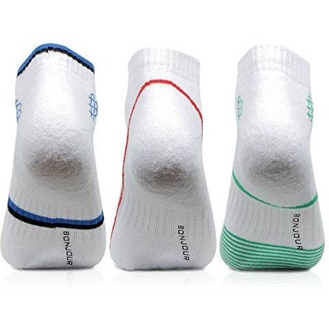 Bonjour Mens Cotton White Secret Length 3 Pairs Sports Socks_Bro7002S-Po3_Multicolor_Free Size