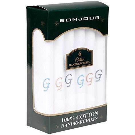 Bonjour Men's Cotton Handkerchief (Bro5800-Po6-G_Assorted-Color And Print May Vary_Free)