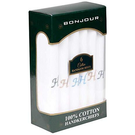 Bonjour Men's Cotton Handkerchief (Bro5800-Po6-H_Assorted-Color And Print May Vary_Free)