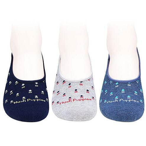 Hush Puppies Men's Cotton Liners Ankle Length Socks (Brohpfm-04-Po3_Multicolor_Free Size)
