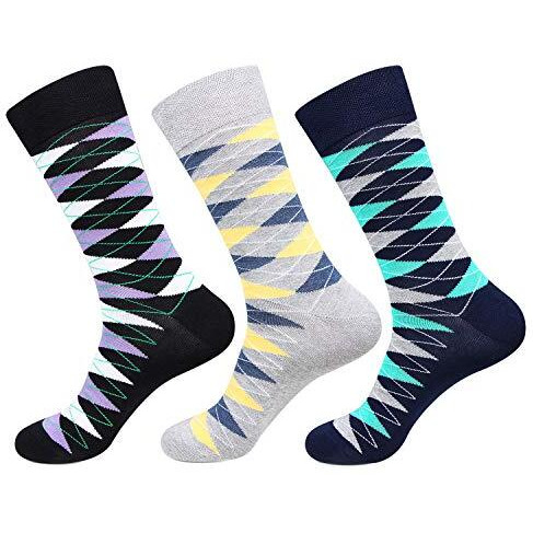 Hush Puppies Men's Calf Length Cotton Socks (Brohpm-01A-Po3_Multicolor_Free Size_Multicolor)
