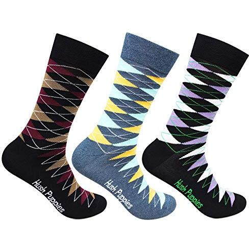Hush Puppies Men's Cotton Calf Length Socks (Brohpm-01B-Po3_Multicolor_Free Size)