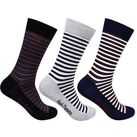 Hush Puppies Men's Cotton Calf Length Socks (Brohpm-05-Po3_Multicolor_Free Size)