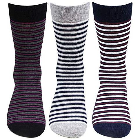 Hush Puppies Men's Cotton Calf Length Socks (Brohpm-05-Po3_Multicolor_Free Size)