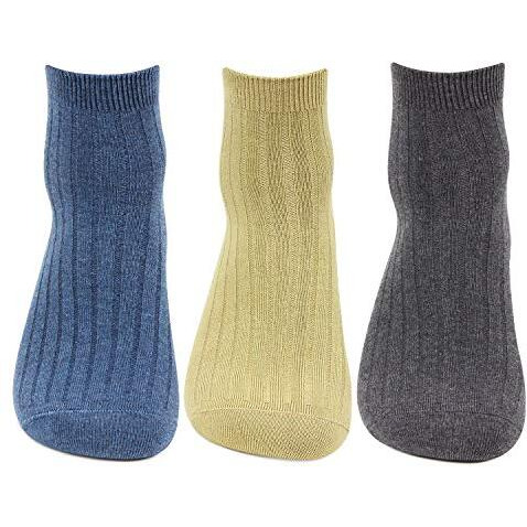 Hush Puppies Men's Cotton Ankle Socks (Pack Of 3) (Brohpm-13B-Po3_Multicolor_Freesize)