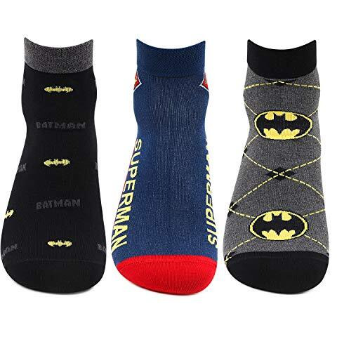 Bonjour Superman Batman Ankle Socks For Men Pack Of 3