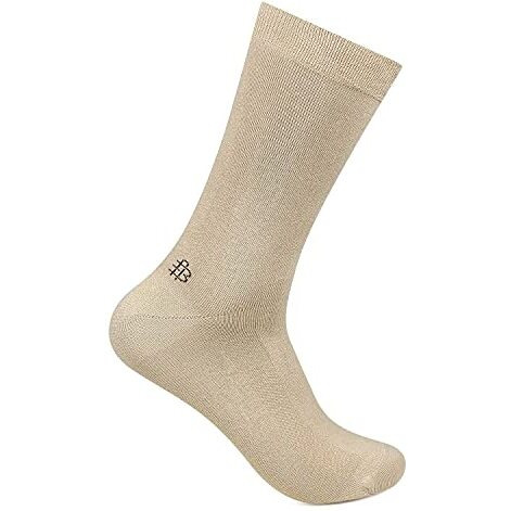Bonjour Cotton Men Health Calf Length Socks - Beige, Free Size