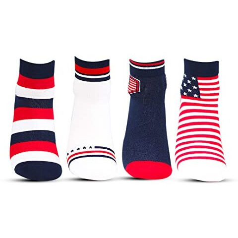 Bonjour Men's Cotton Designer Ankle Socks Pack Of 4, Modern, Multicolour