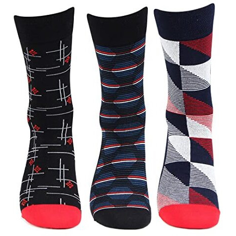 Bonjour Designer Office/Business/Formal Crew Socks For Men - Pack Of 3