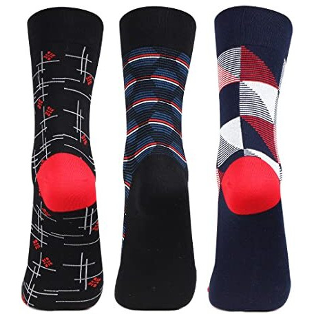 Bonjour Designer Office/Business/Formal Crew Socks For Men - Pack Of 3