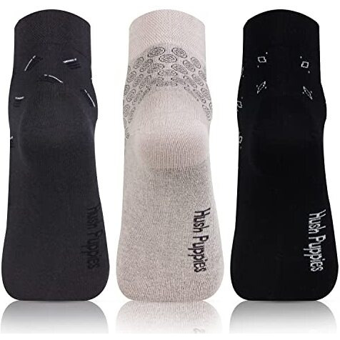 Bonjour Hush Puppies Men's Cotton Ankle Socks, Aop, Pack Of 3