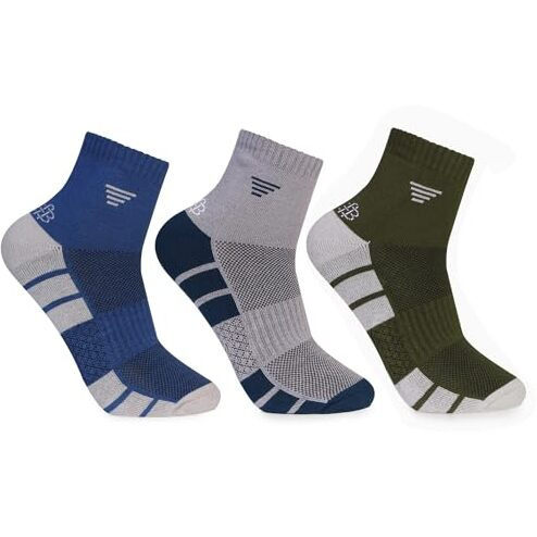 Bonjour Performance Sports Ankle Bamboo Socks For Men (Color-Assorted)