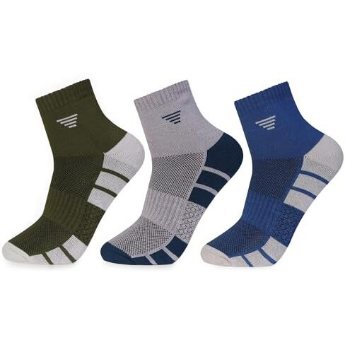 Bonjour Performance Sports Ankle Bamboo Socks For Men (Color-Assorted)